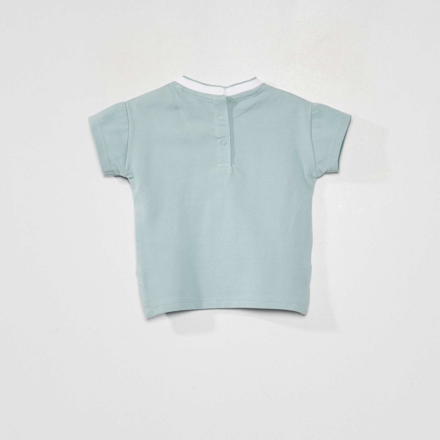 Tee-shirt en maille piquée esprit polo Bleu