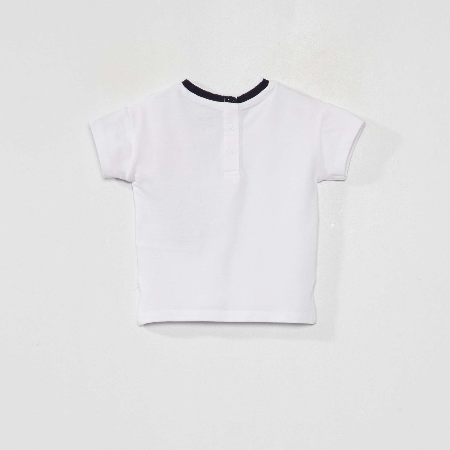 Tee-shirt en maille piquée esprit polo blanc
