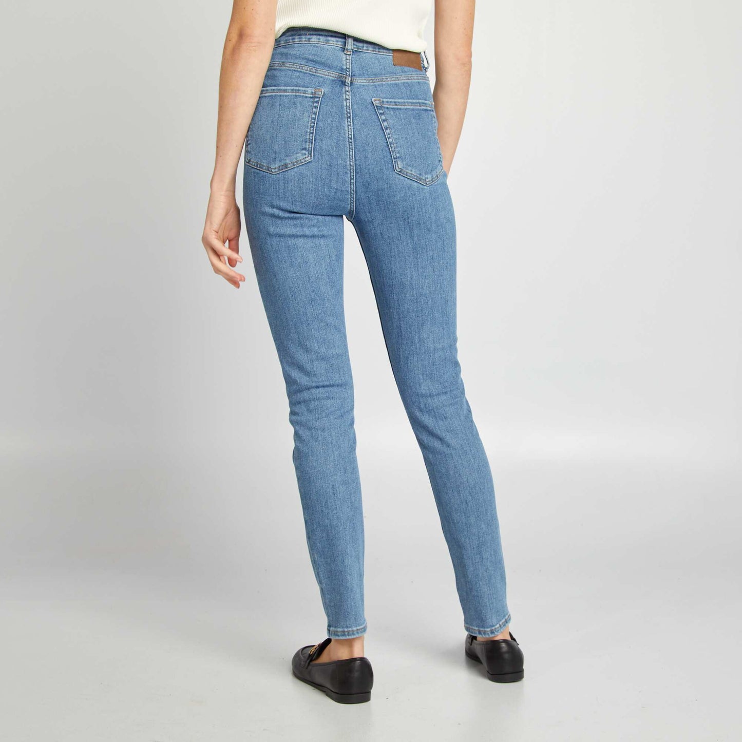 Jean skinny taille haute Bleu