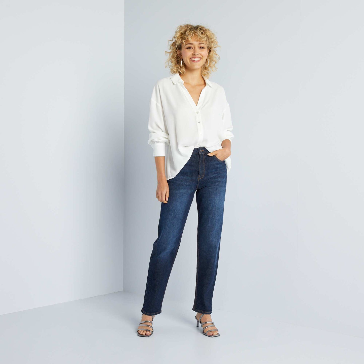 Jean regular taille haute - L30 Brut