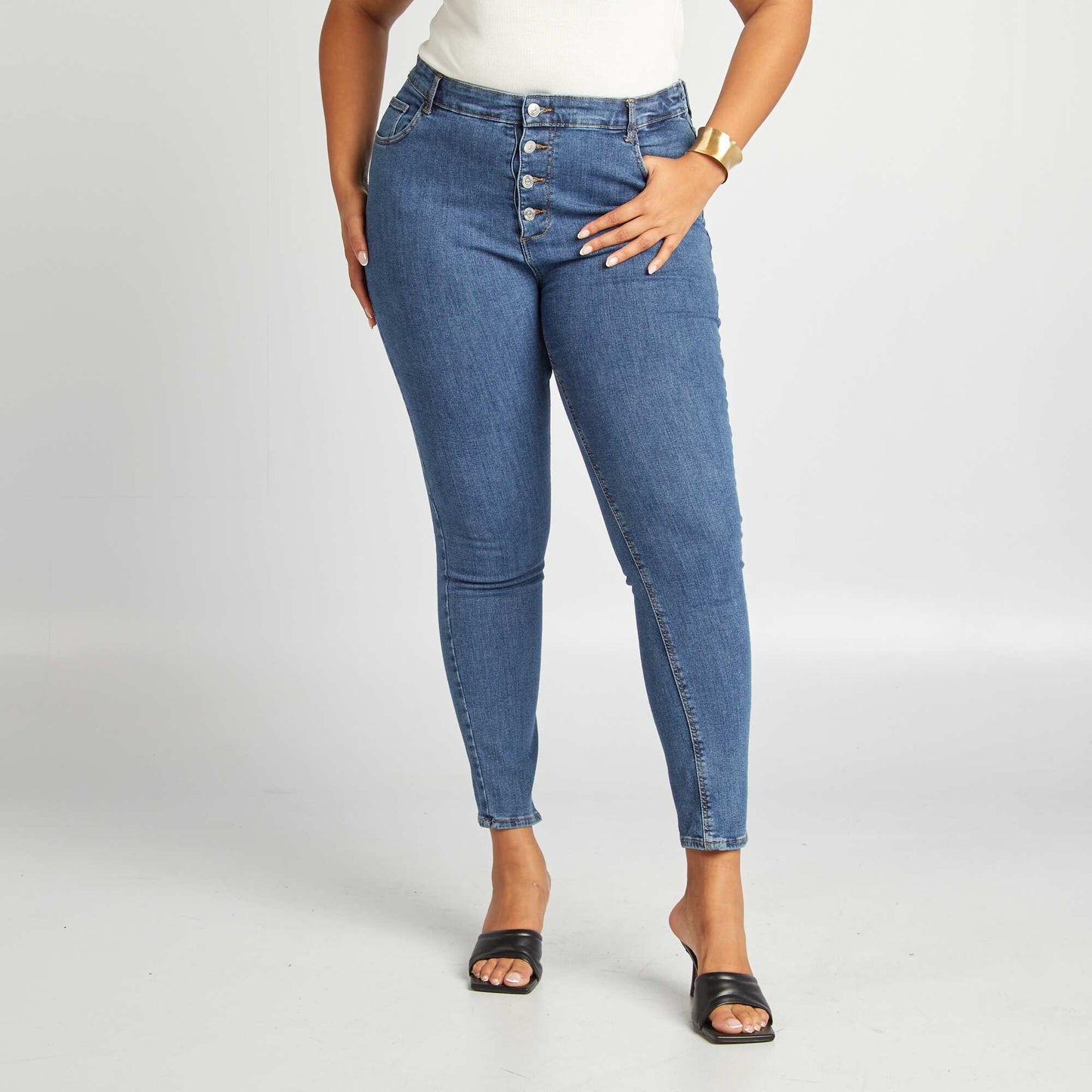 Pantalon skinny stretch - 5 poches - L30 Stone