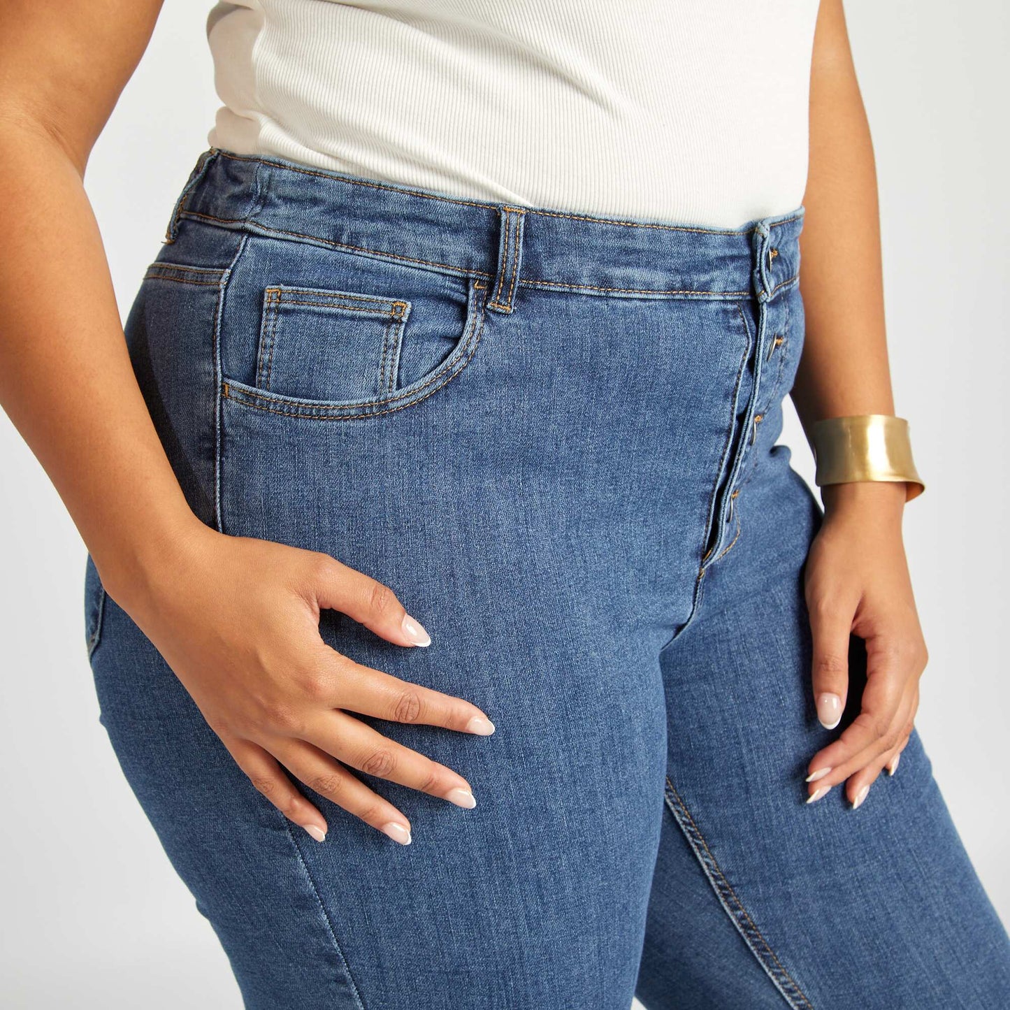 Pantalon skinny stretch - 5 poches - L30 Stone