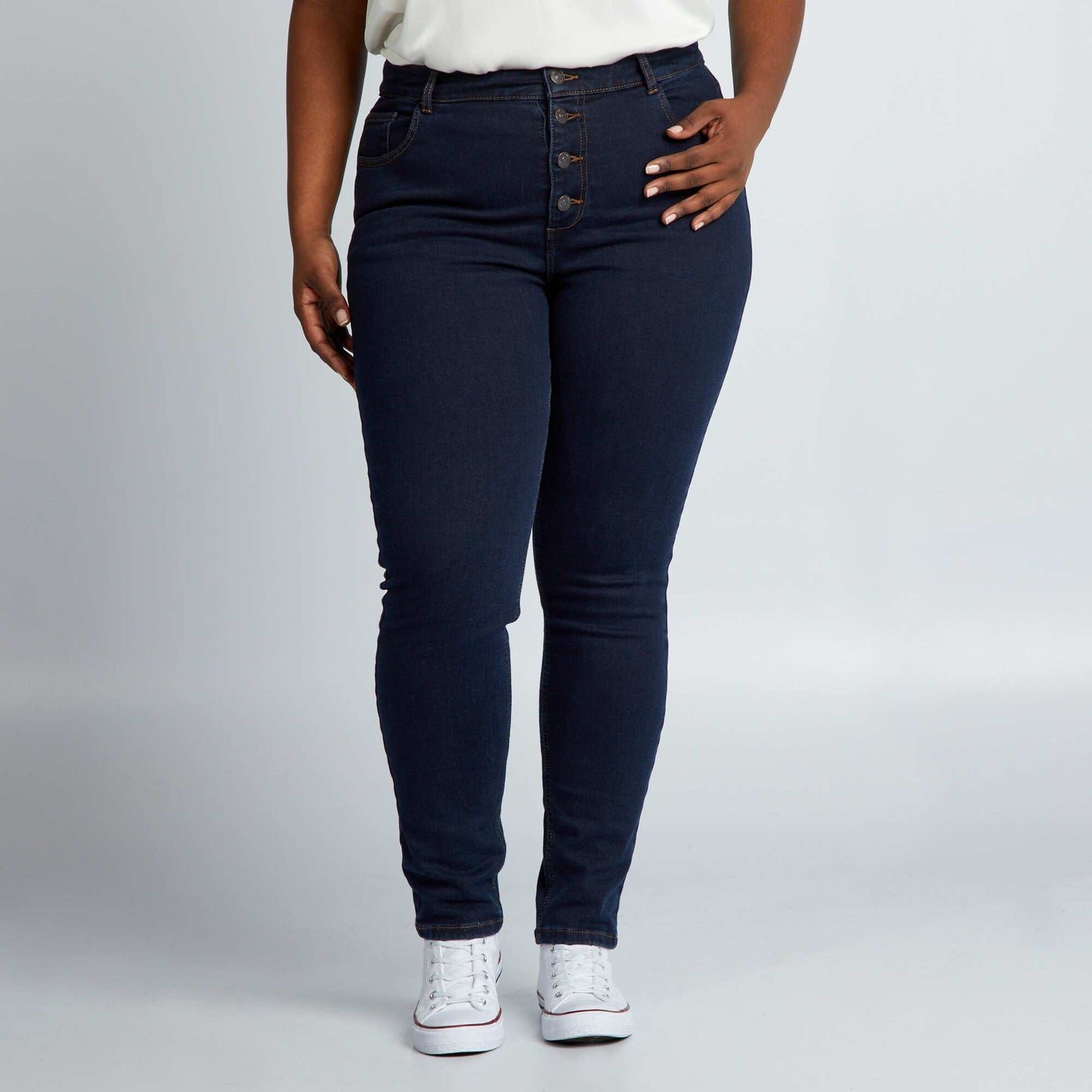 Pantalon skinny stretch - 5 poches - L30 Brut