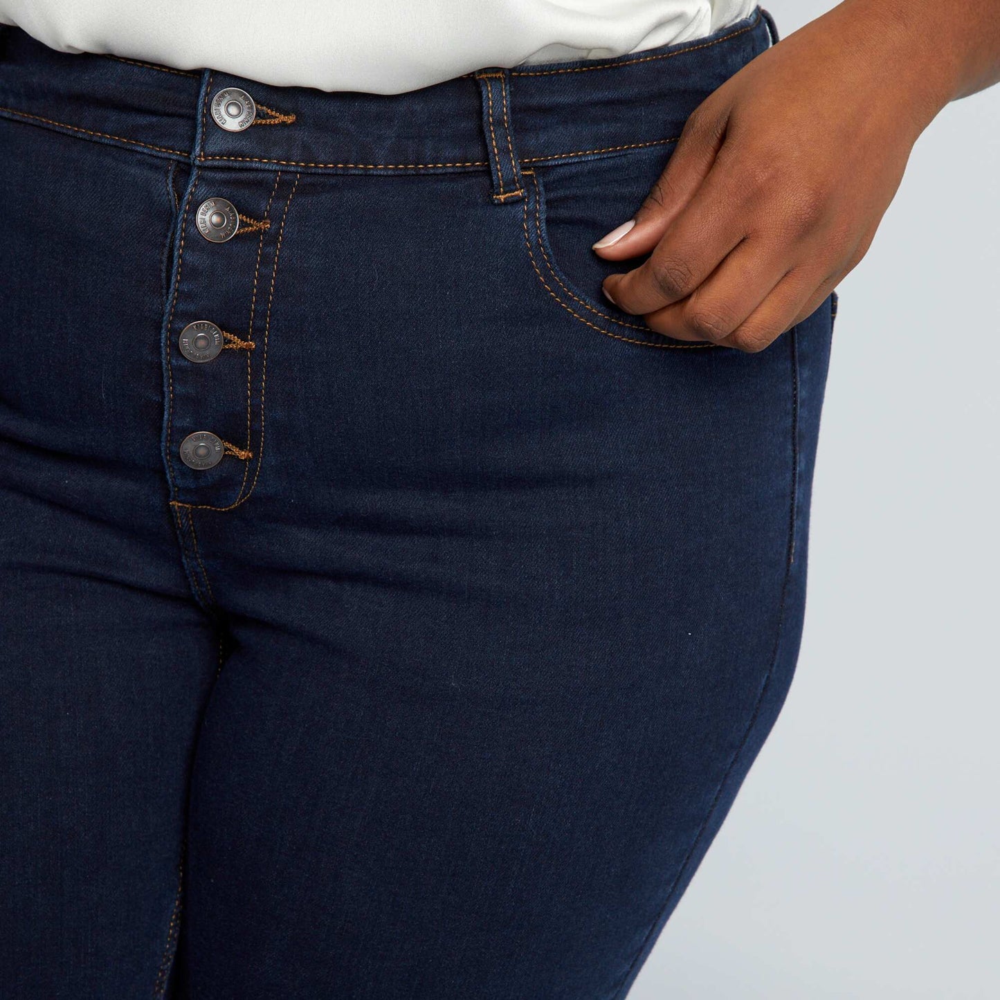 Pantalon skinny stretch - 5 poches - L30 Brut