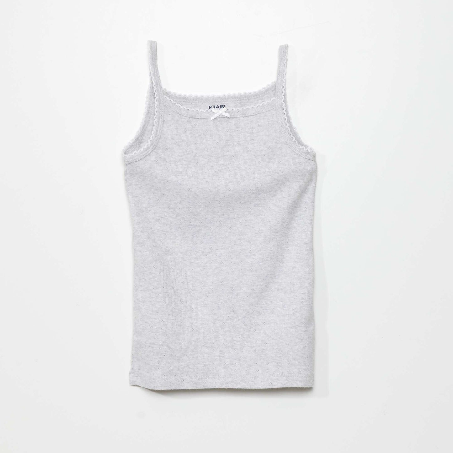 Lot de 3 débardeurs en maille pointelle Blanc/gris
