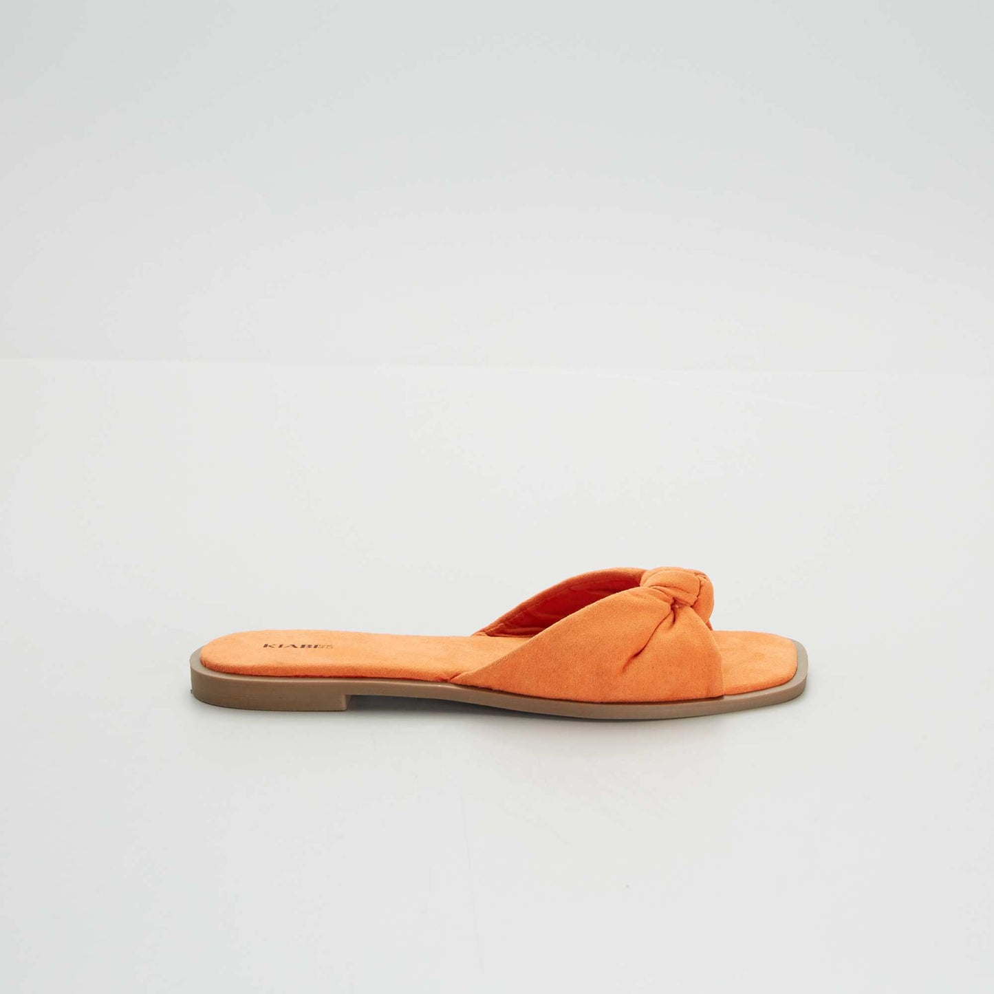 Mules plates en suédine Orange
