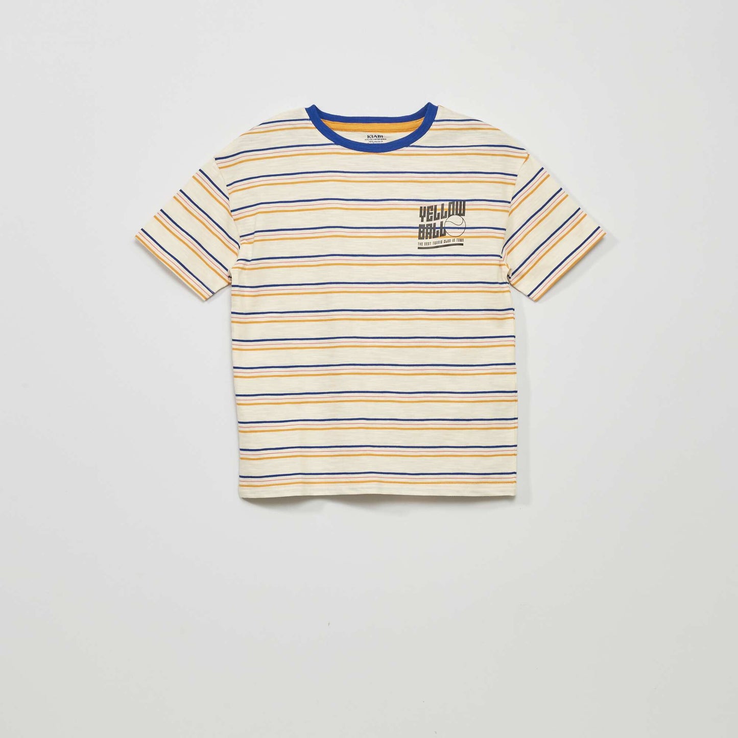 T-shirt rayé manches courtes Blanc