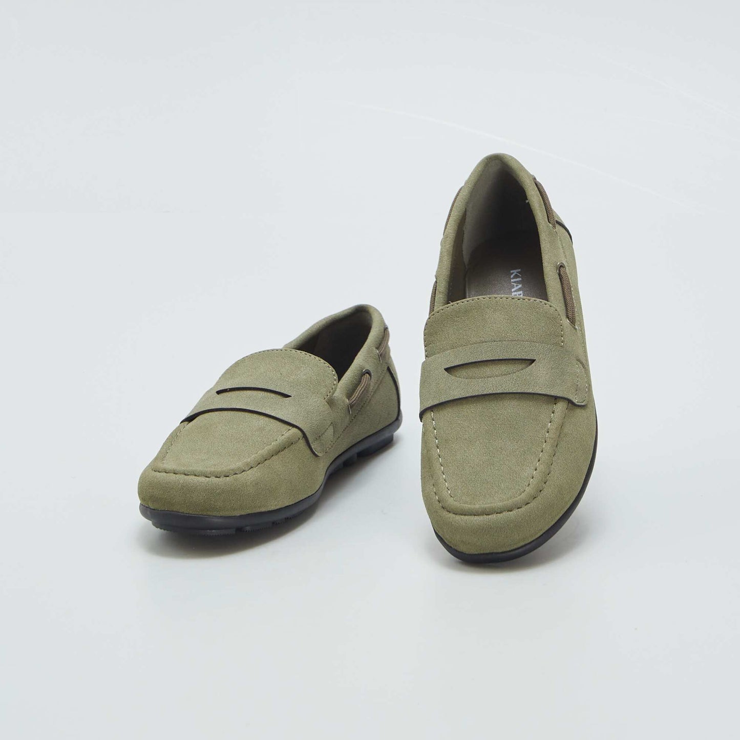 Mocassins en suédine Kaki
