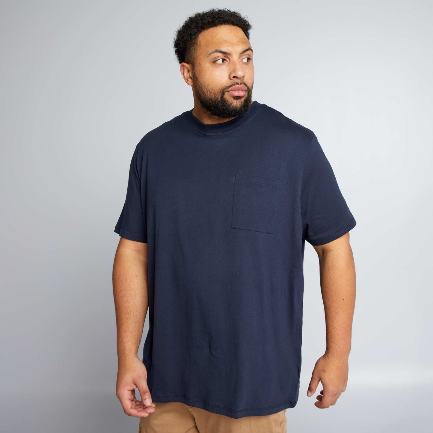 T-shirt en jersey uni Bleu marine