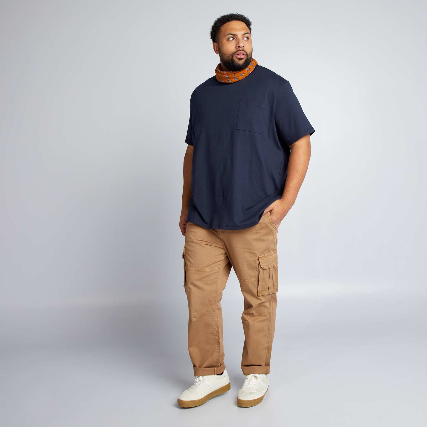 T-shirt en jersey uni Bleu marine