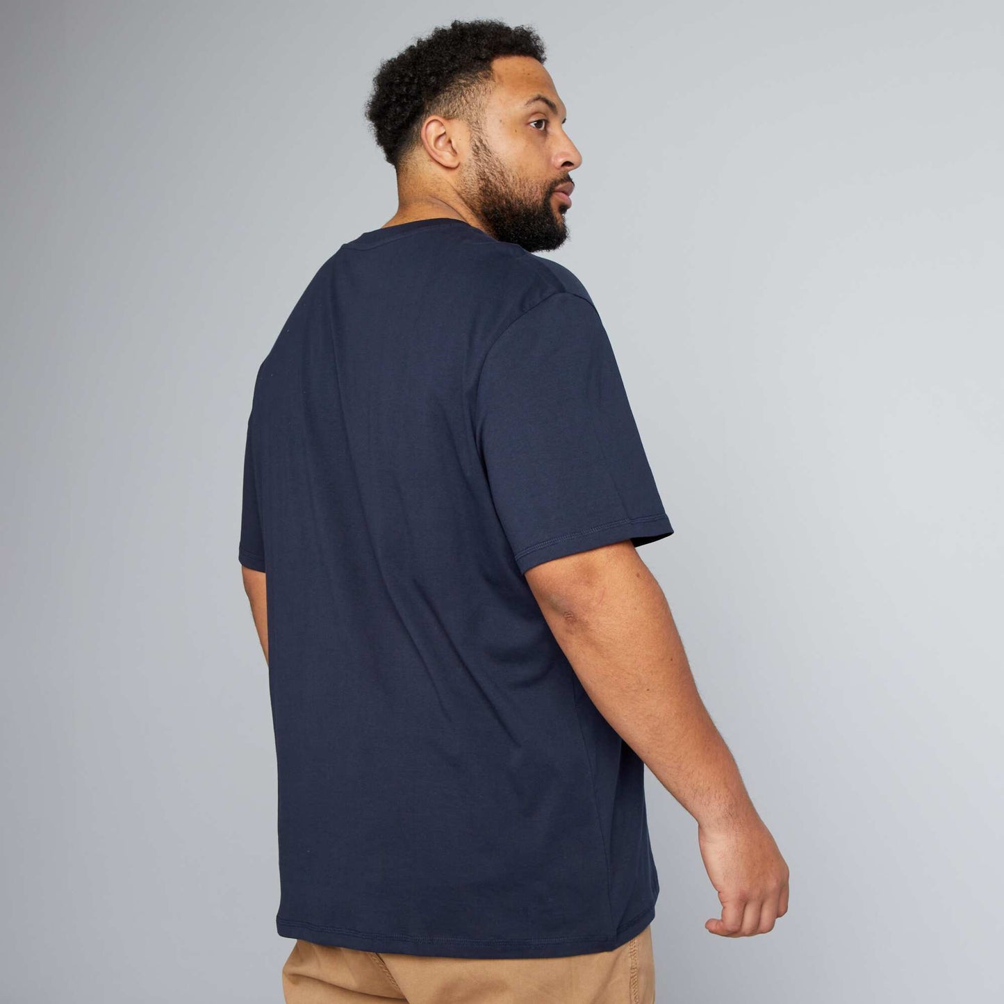 T-shirt en jersey uni Bleu marine