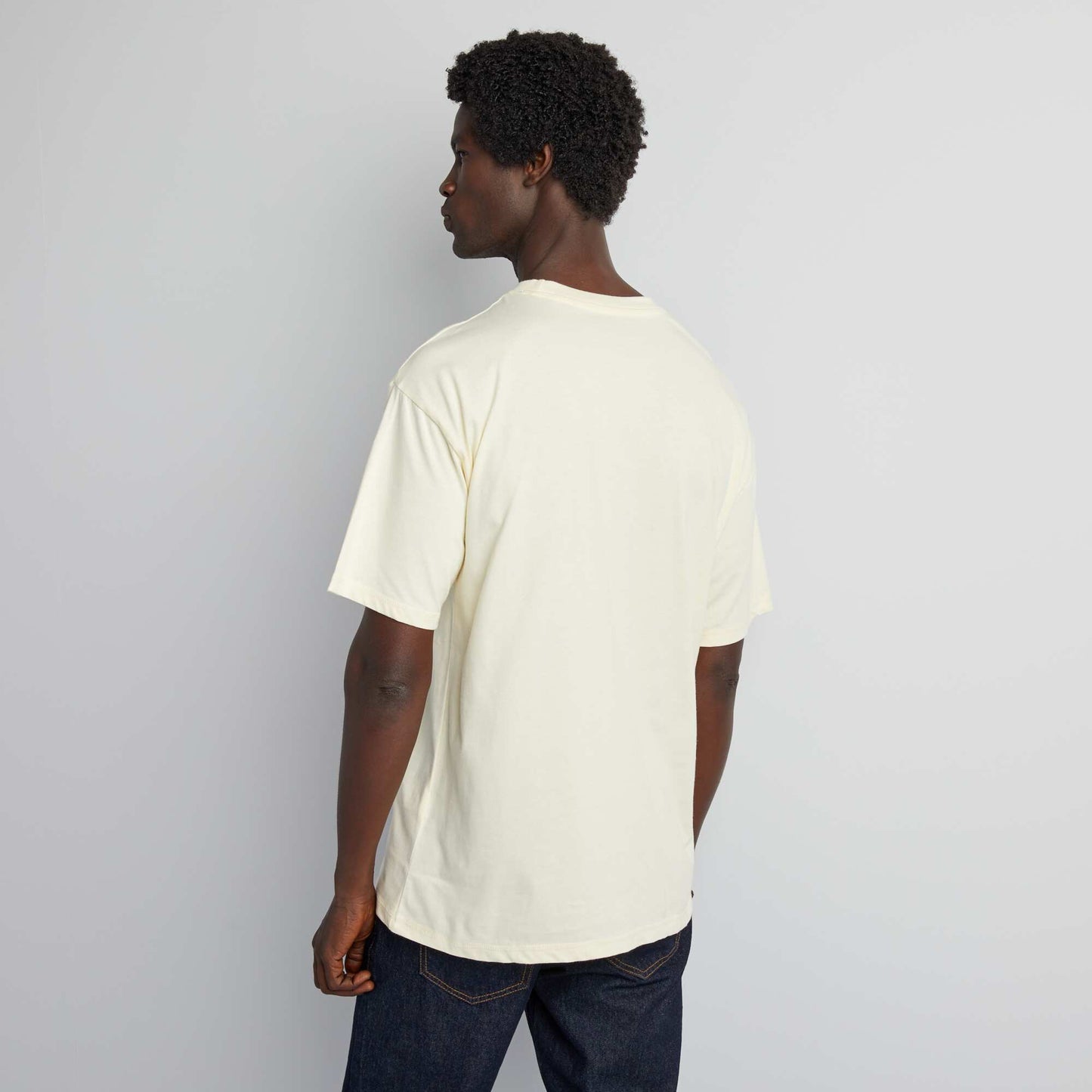 Tee-shirt uni à coupe large Jaune clair