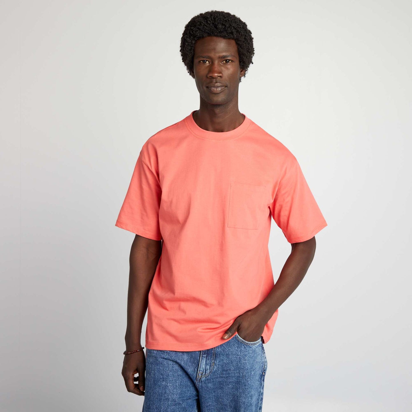 Tee-shirt uni à coupe large Orange