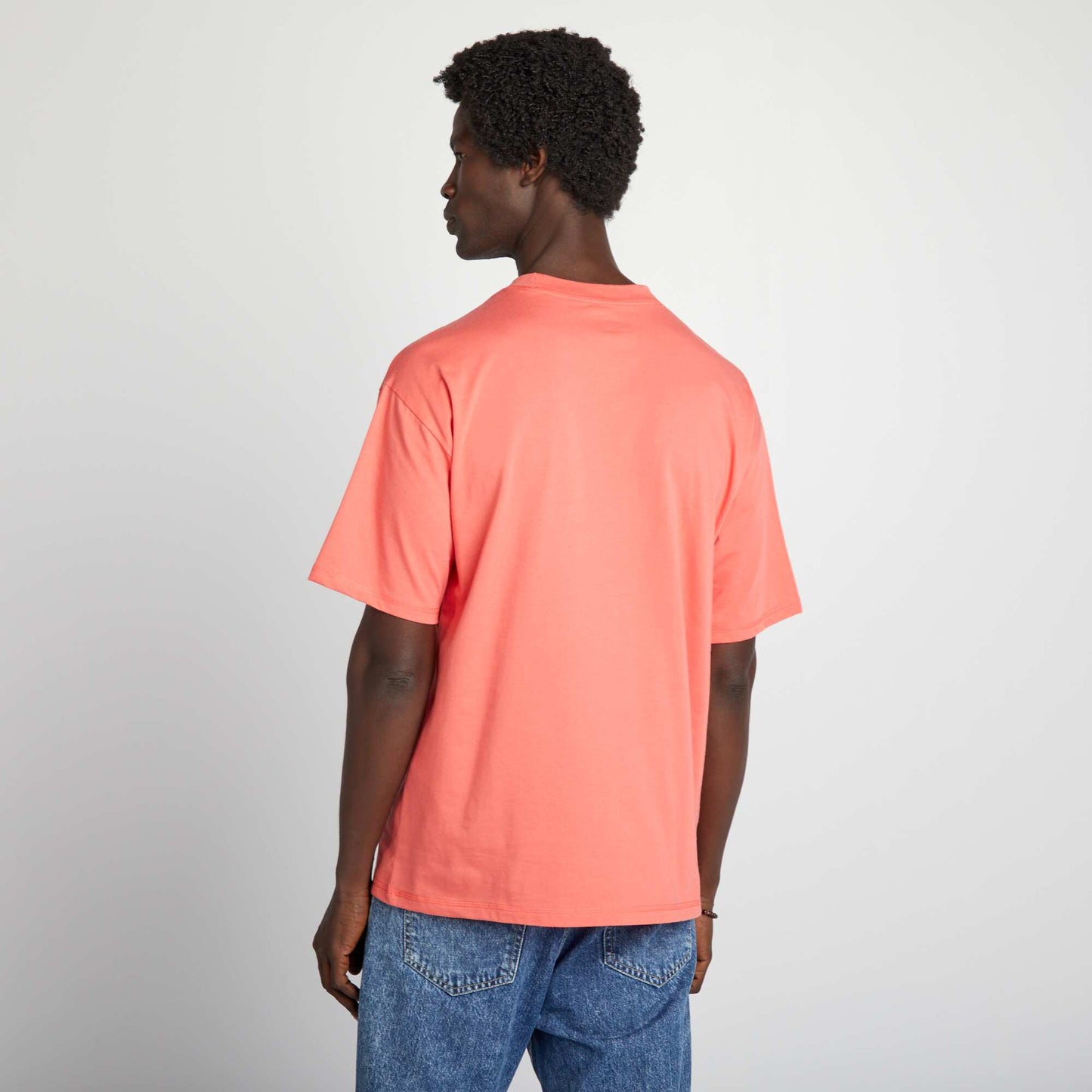 Tee-shirt uni à coupe large Orange