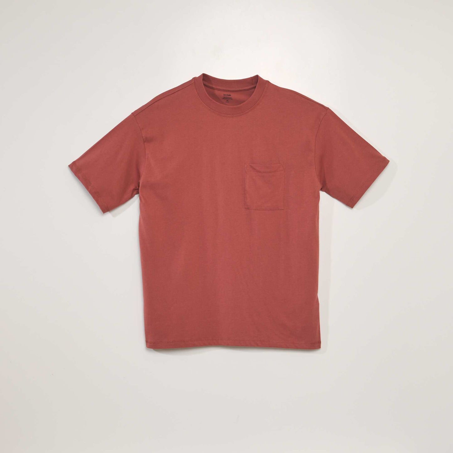 Tee-shirt uni à coupe large Rouge clair