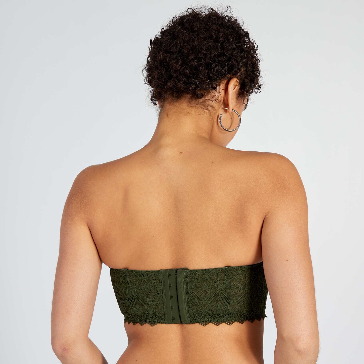 Soutien-gorge bustier ampliforme en dentelle Kaki