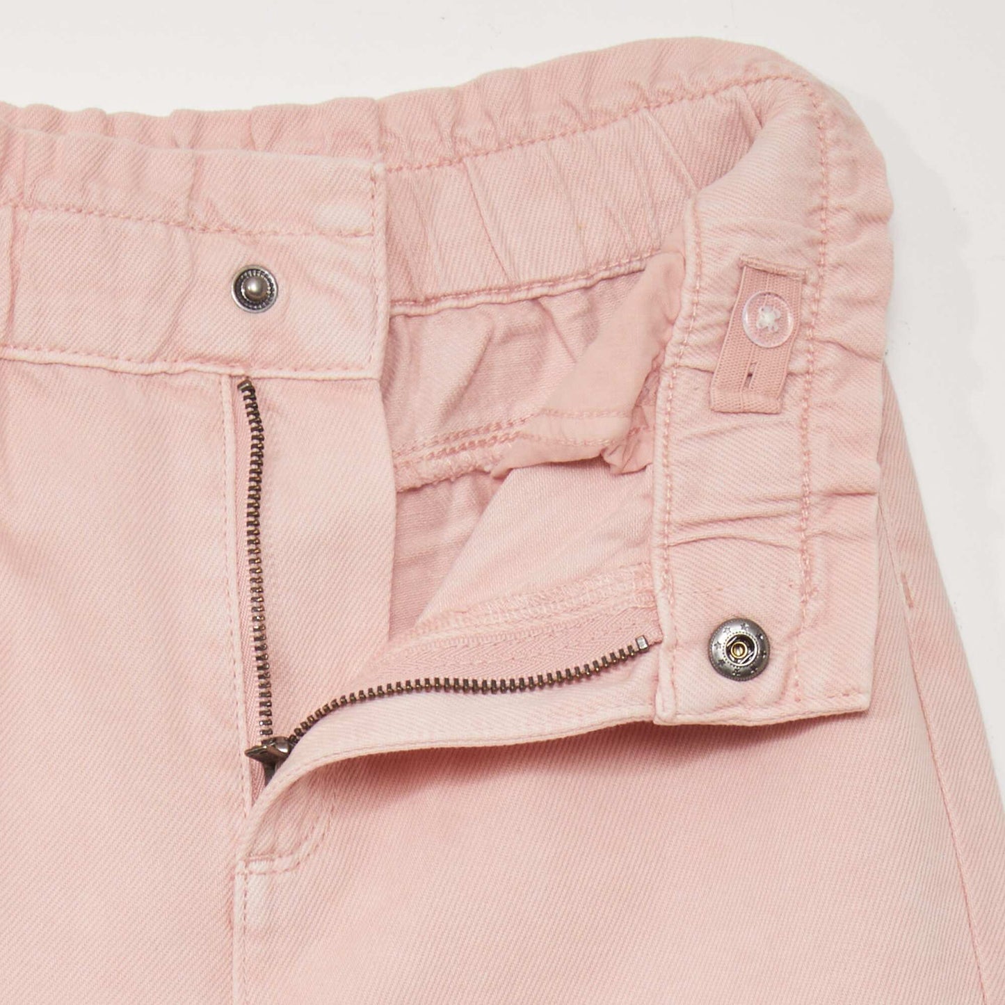Jean paper bag à taille haute Rose