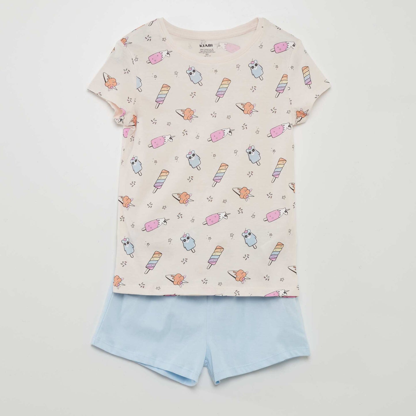 Ensemble de pyjama : T-shirt + short - 2 pièces Rose/bleu