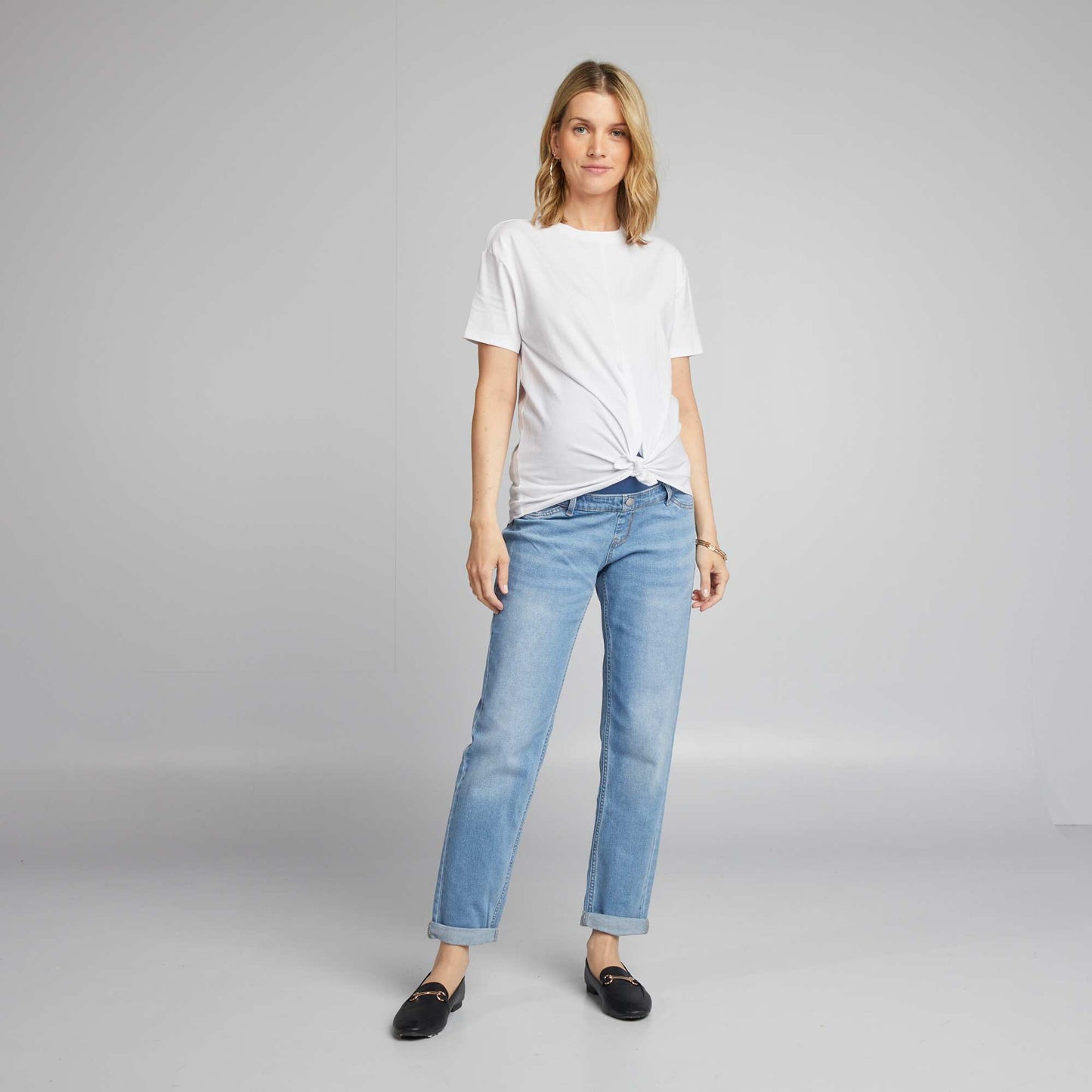 Jean mom grossesse avec abrasions Double stone