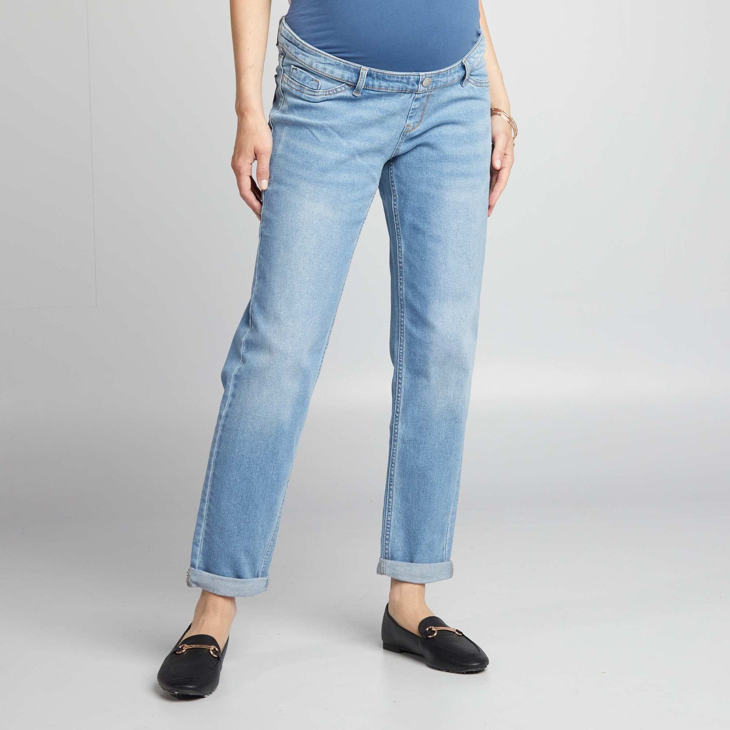 Jean mom grossesse avec abrasions Double stone