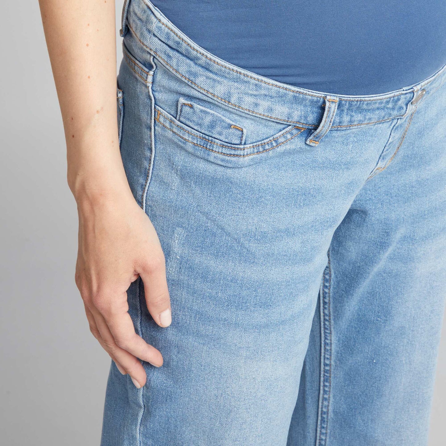 Jean mom grossesse avec abrasions Double stone