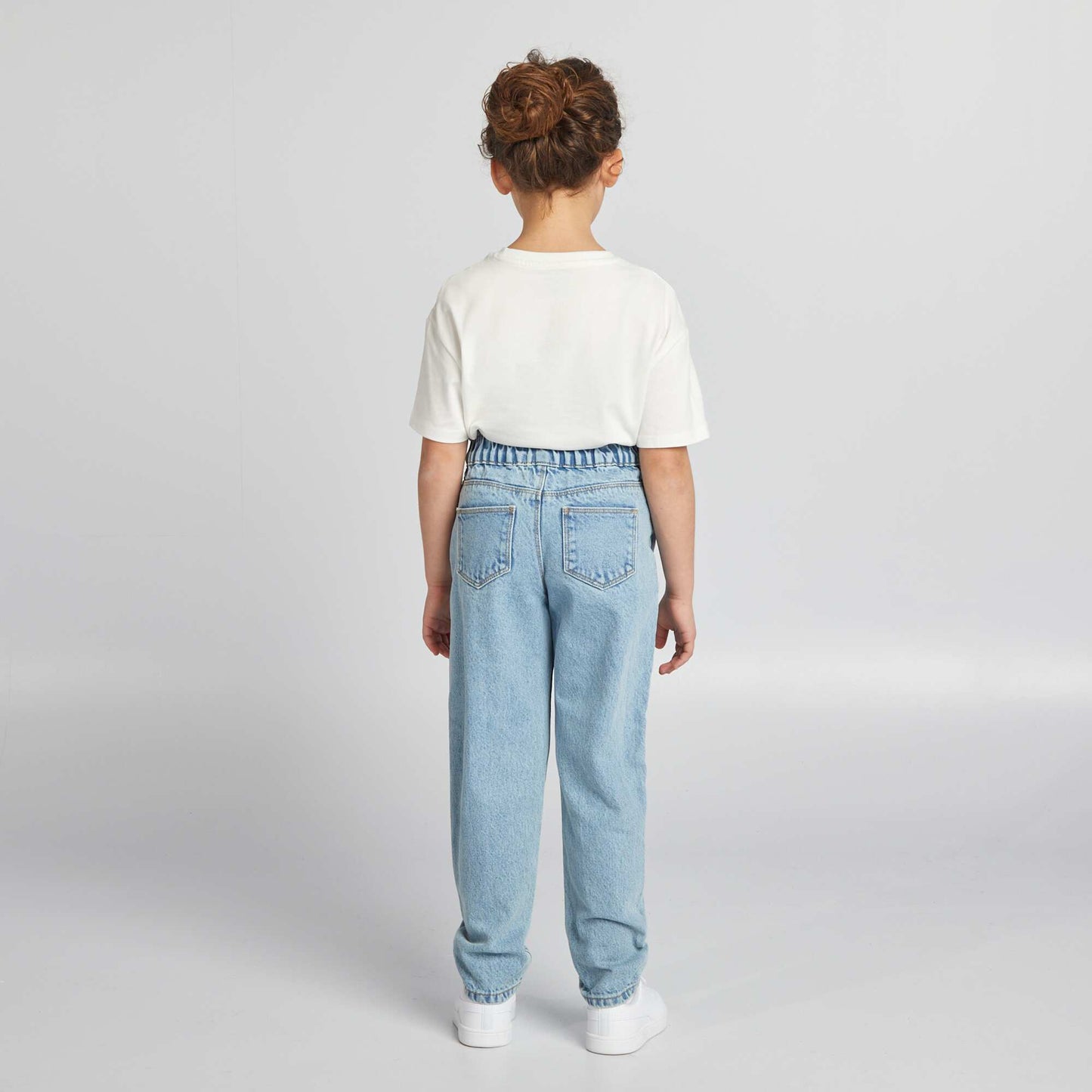 Jean mom paperbag Bleu