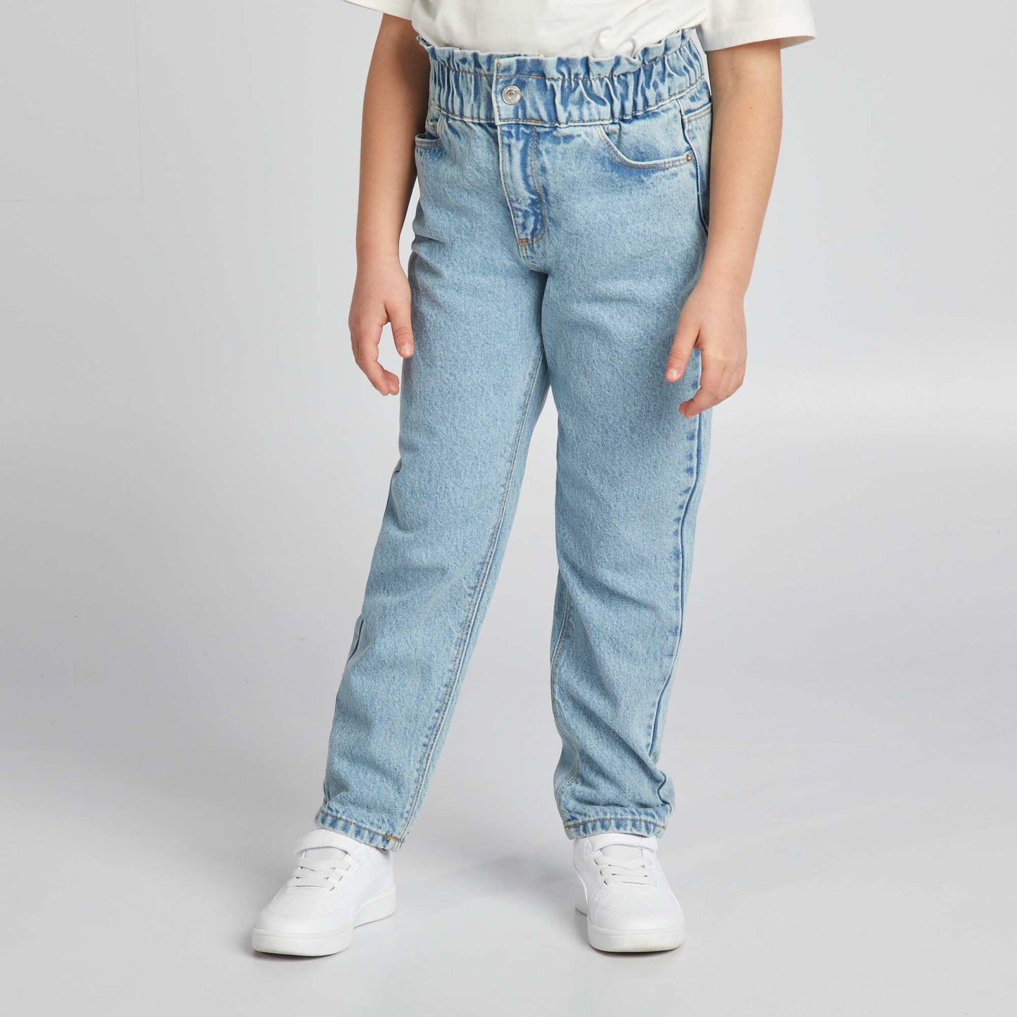 Jean mom paperbag Bleu