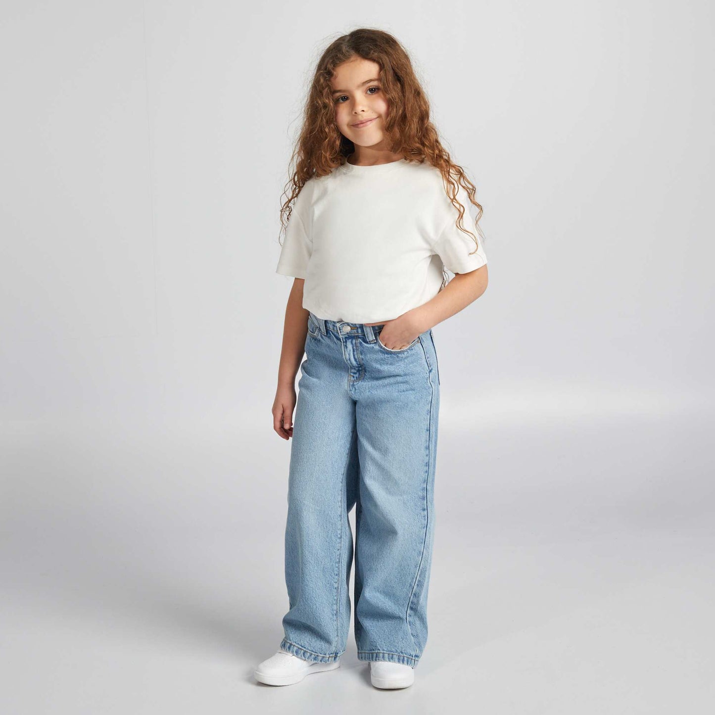 Pantalon wide leg Bleu