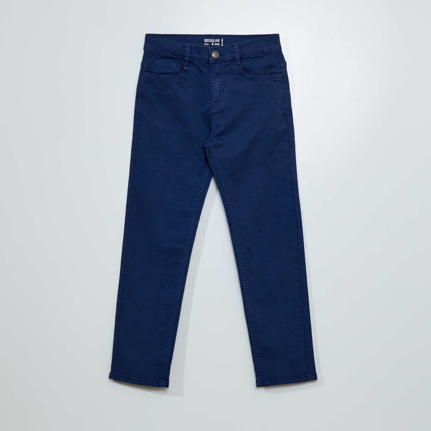 Pantalon regular en twill Bleu