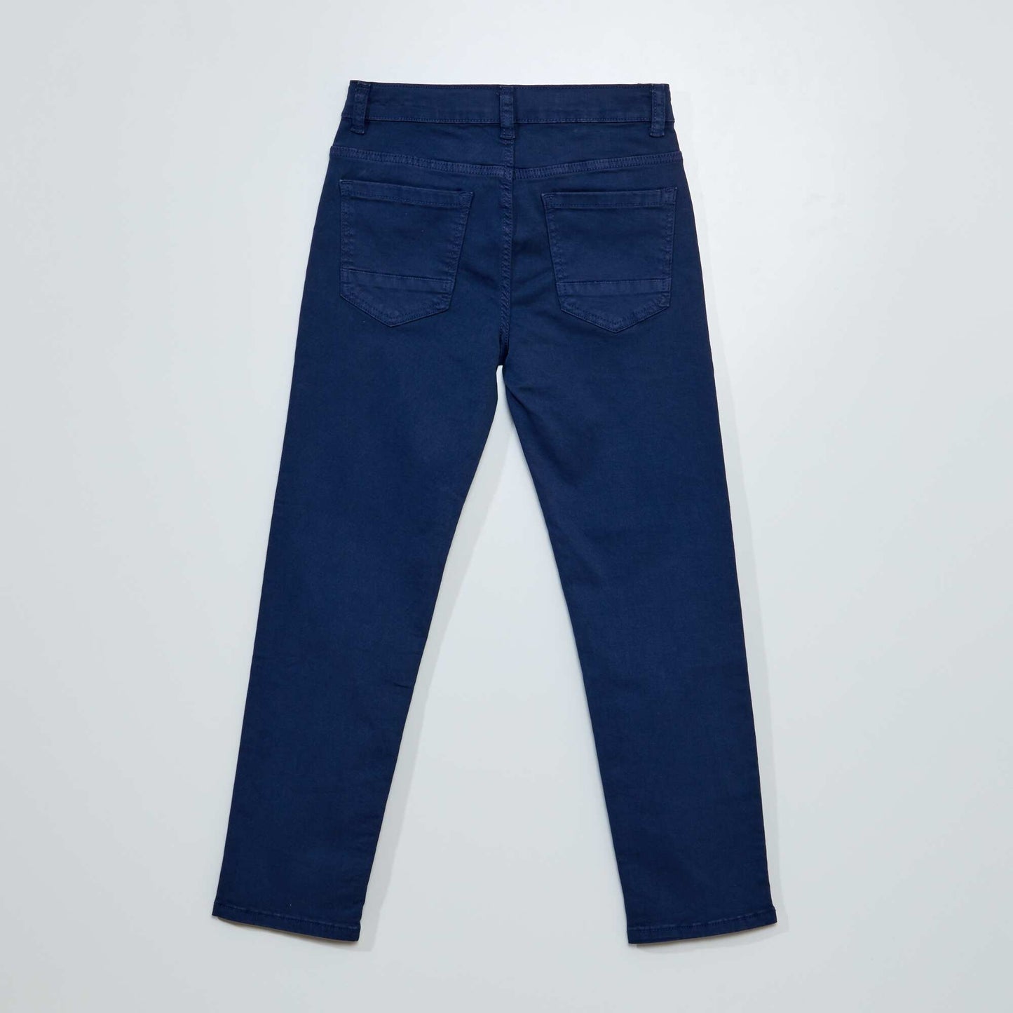 Pantalon regular en twill Bleu