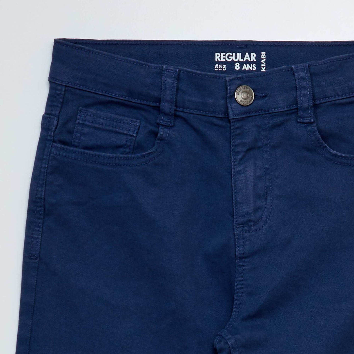 Pantalon regular en twill Bleu