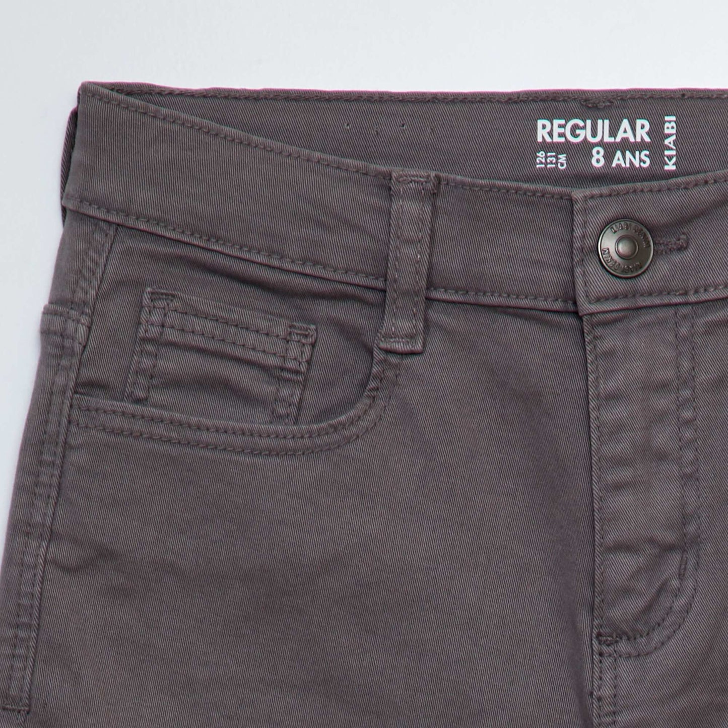 Pantalon regular en twill Gris