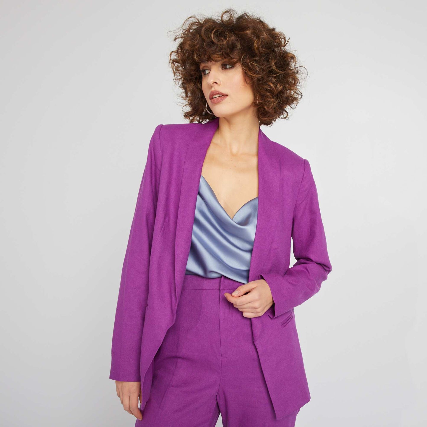 Veste tailleur en lin Violet