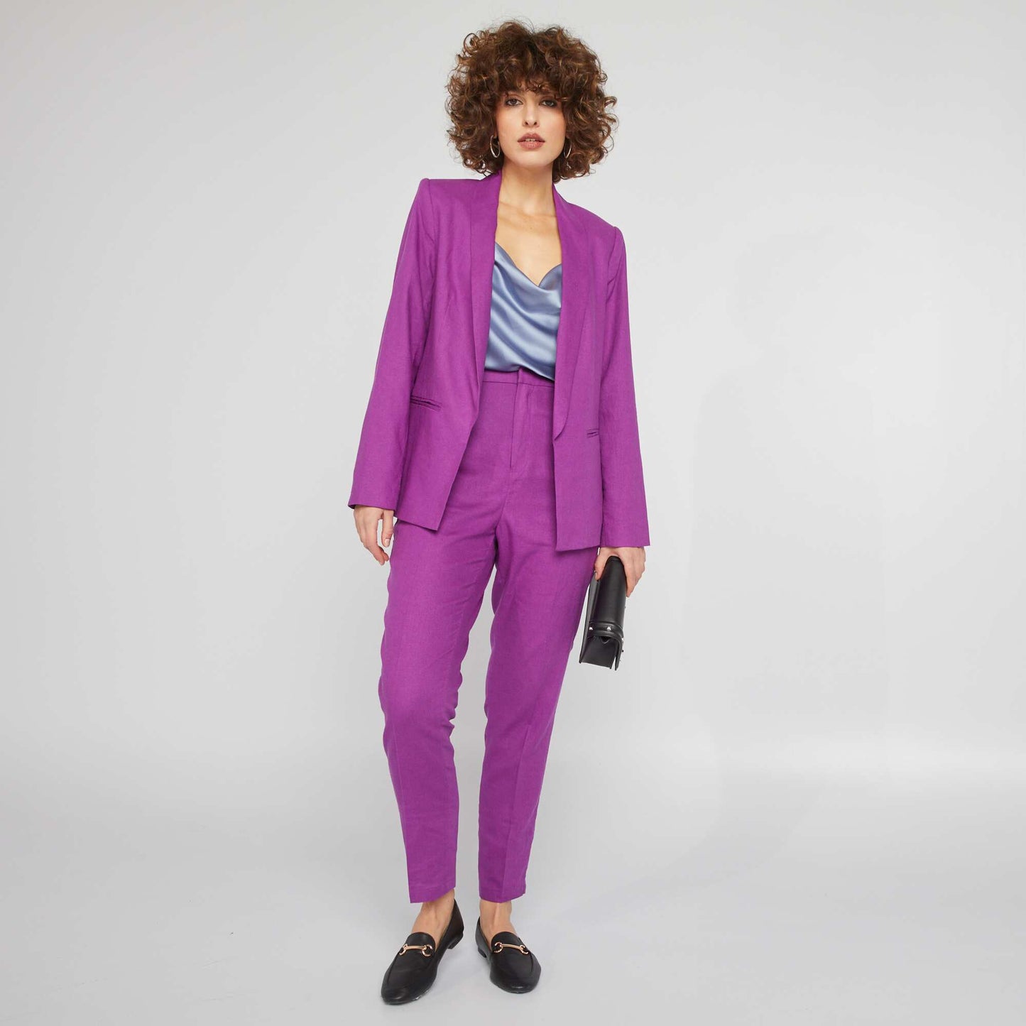 Veste tailleur en lin Violet
