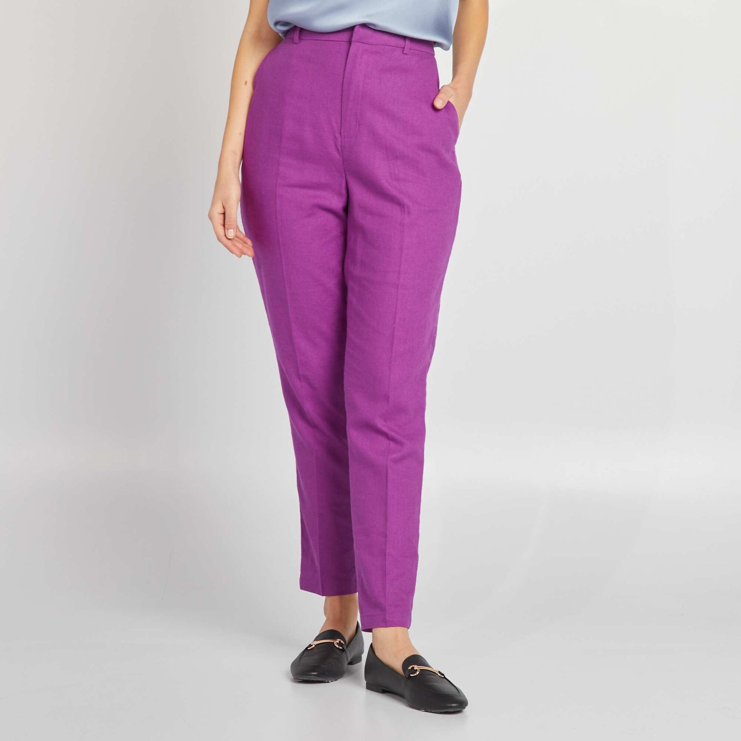 Pantalon en lin Violet