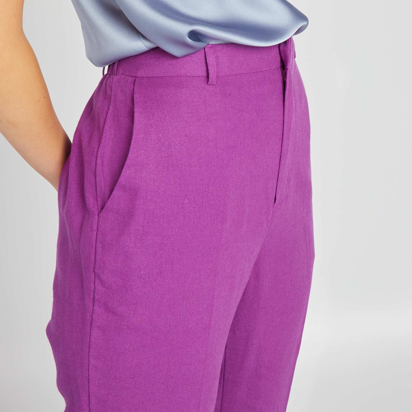 Pantalon en lin Violet