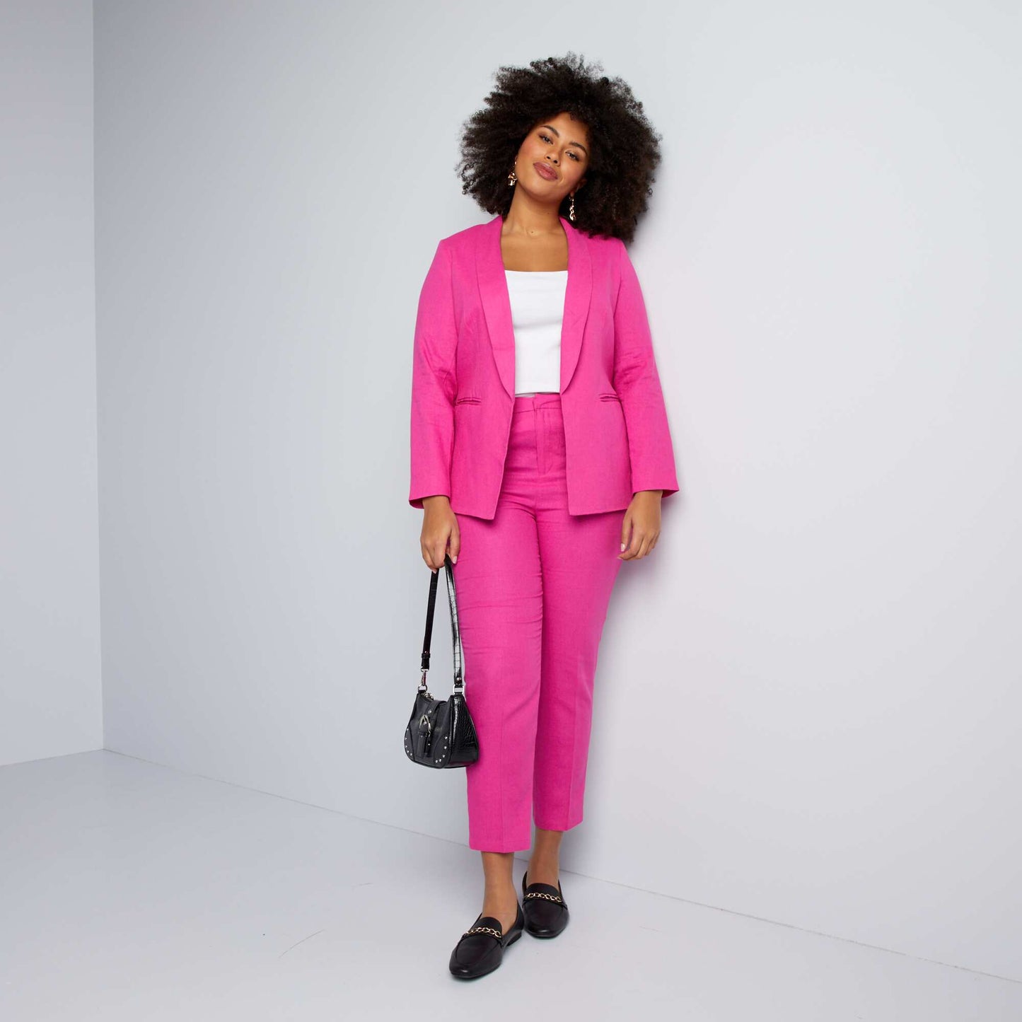 Pantalon skinny avec lin Rose