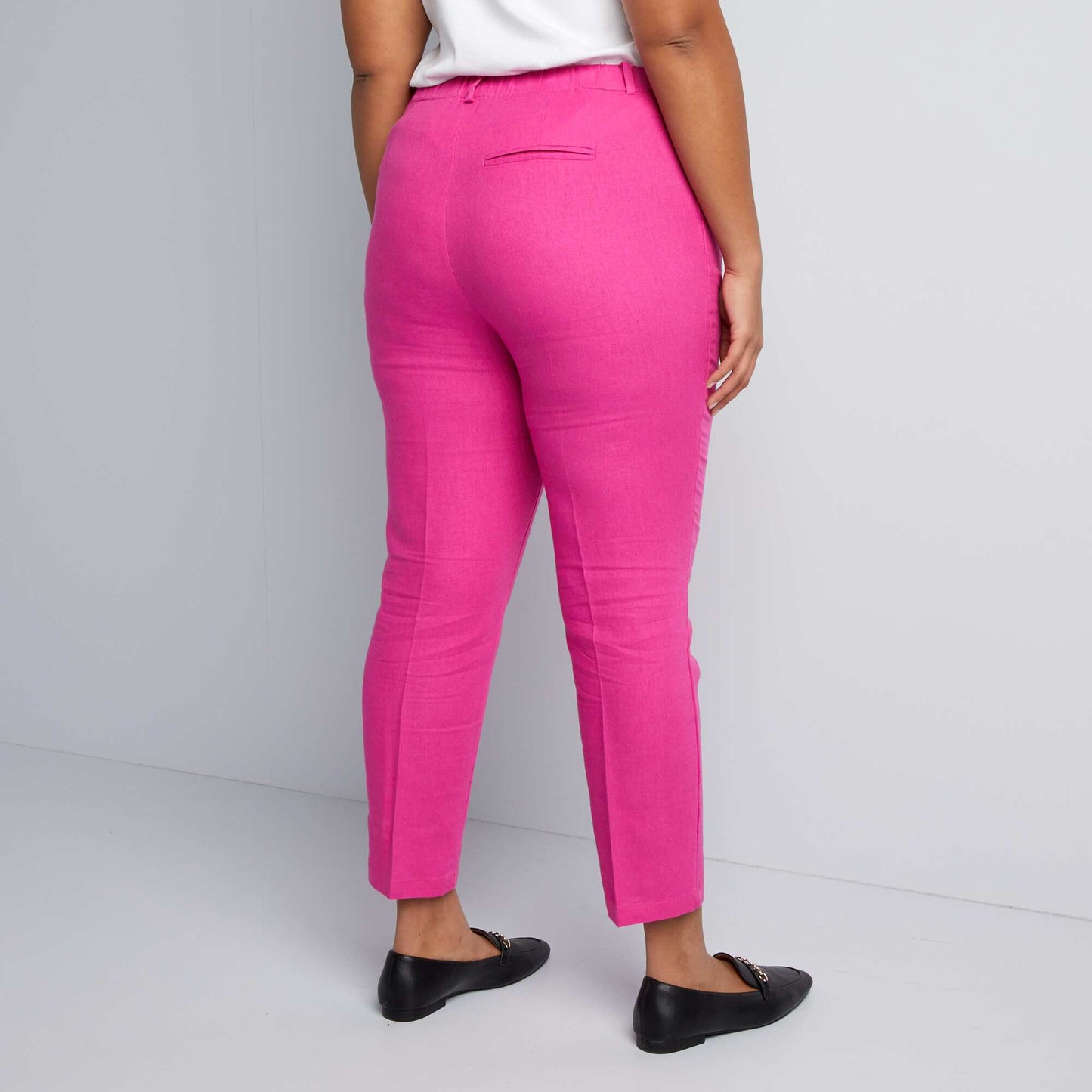Pantalon skinny avec lin Rose