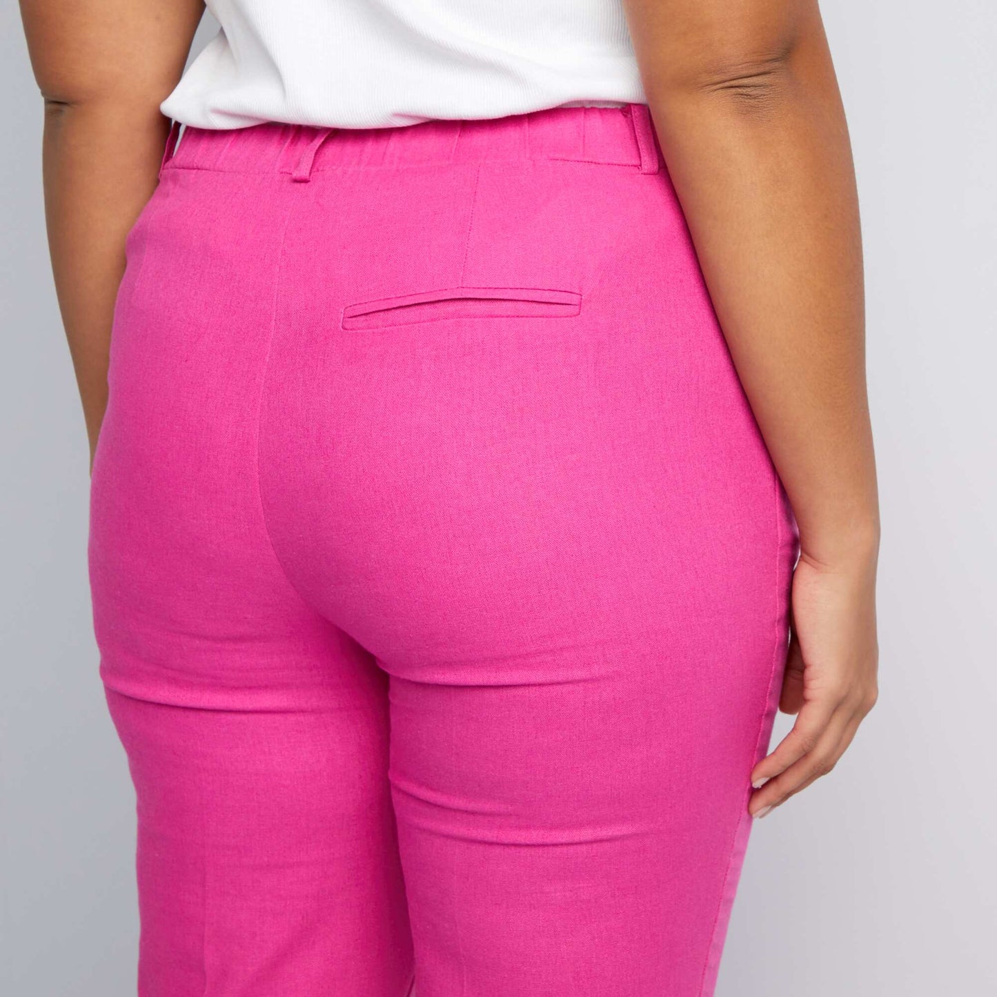 Pantalon skinny avec lin Rose