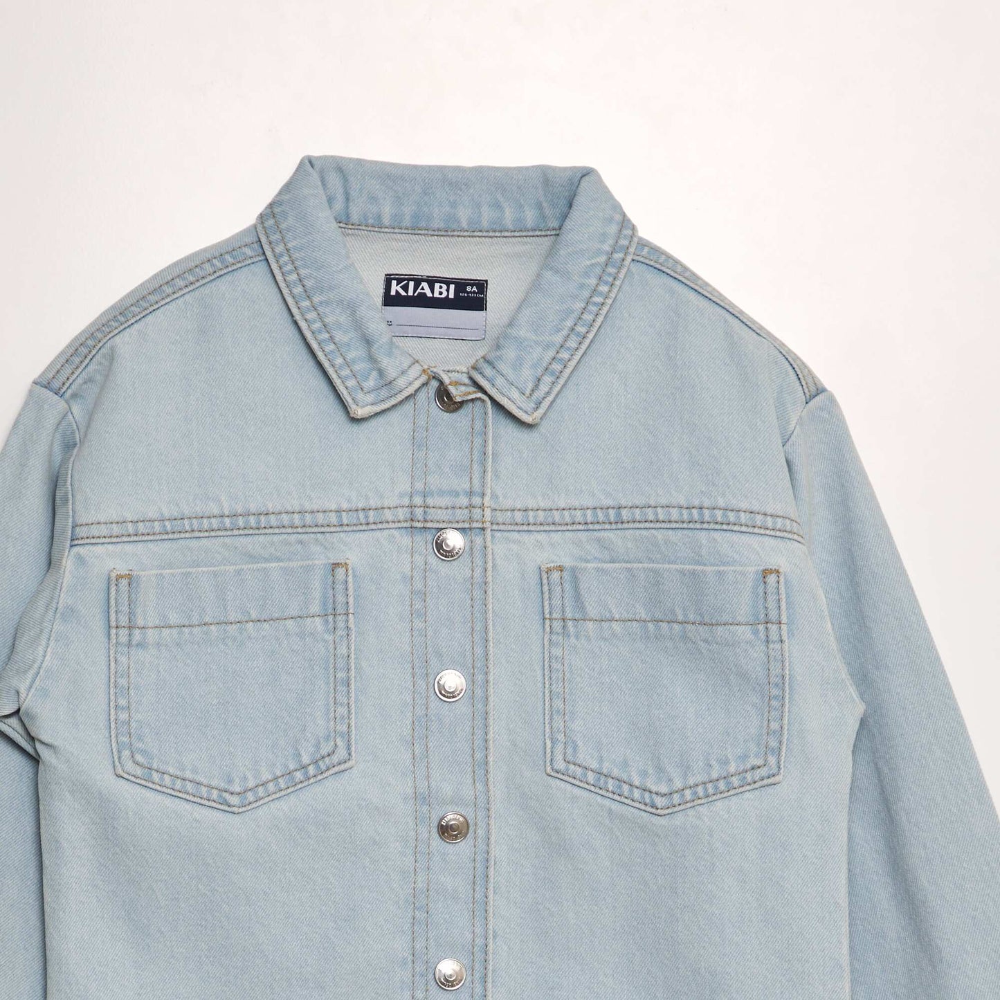 Veste en jean pressionnée Bleu