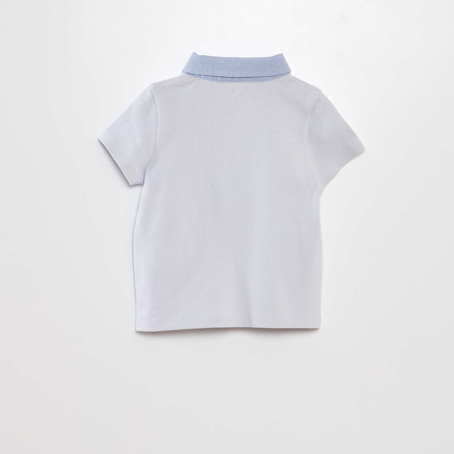 Polo en piqué de coton Bleu