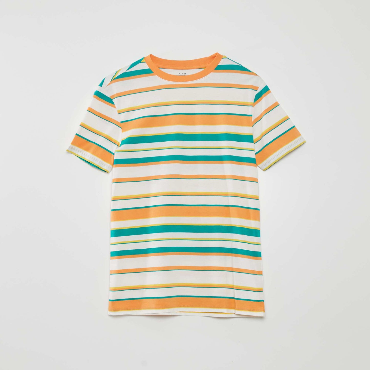 Tee-shirt larges rayures colorées Orange