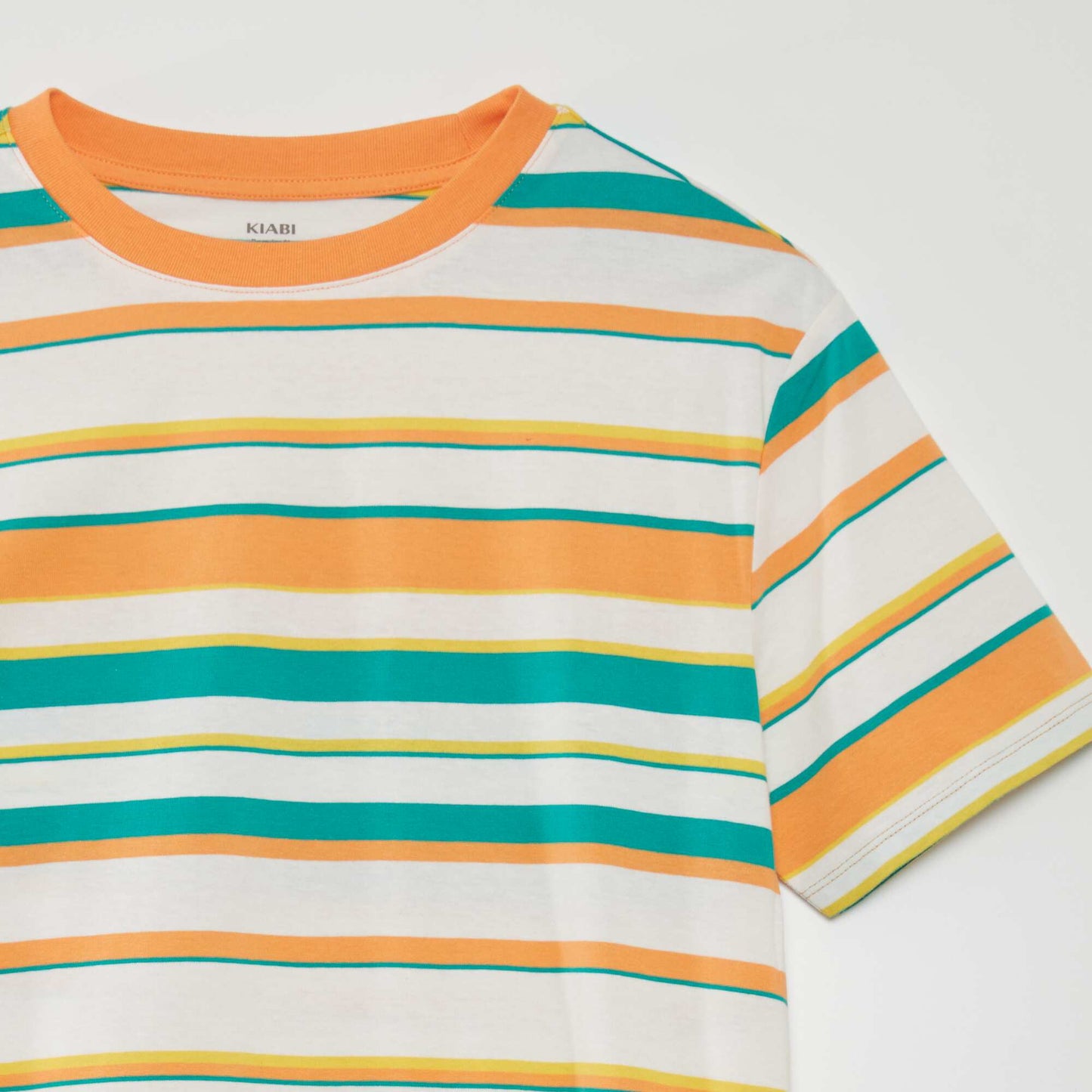 Tee-shirt larges rayures colorées Orange