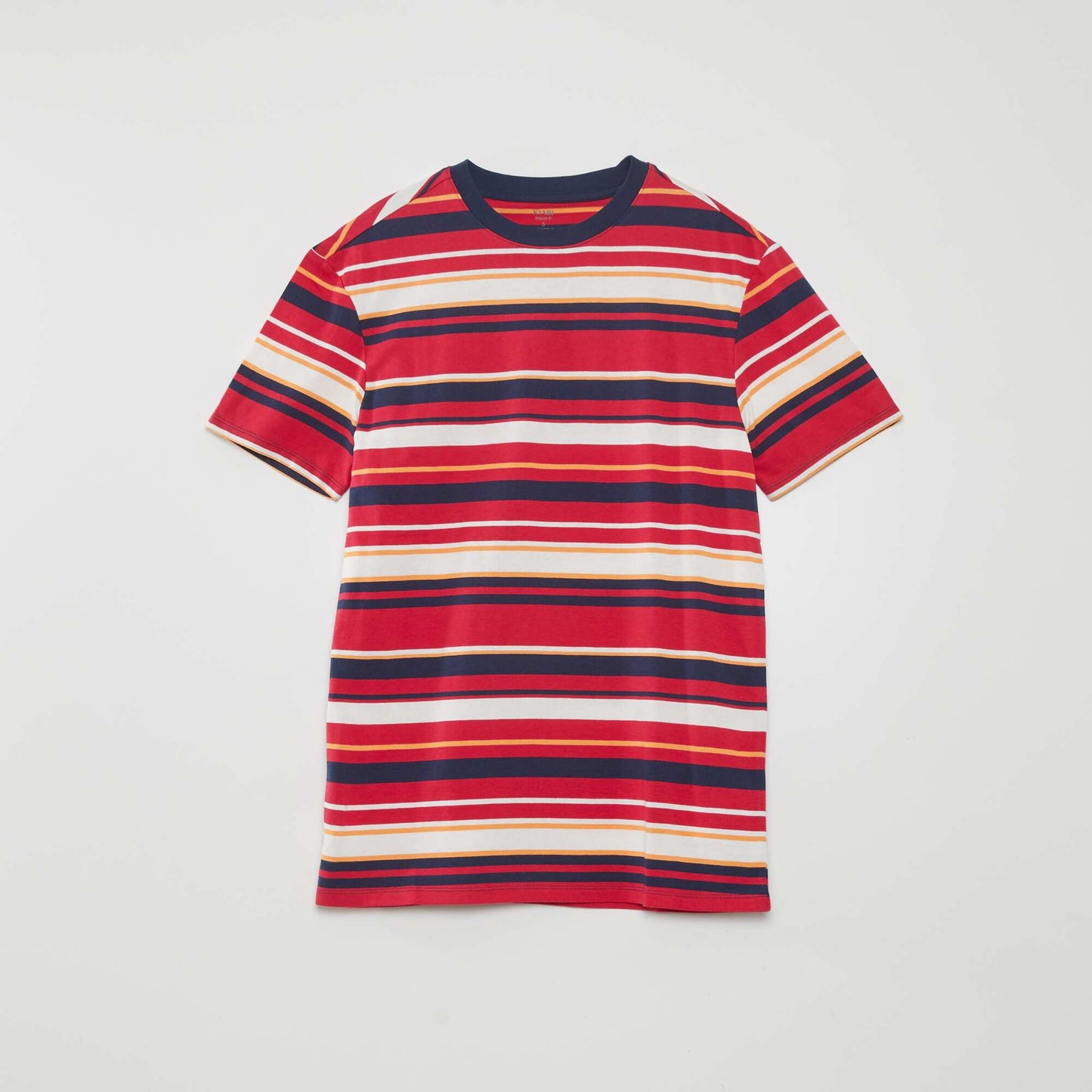 Tee-shirt larges rayures colorées Rouge