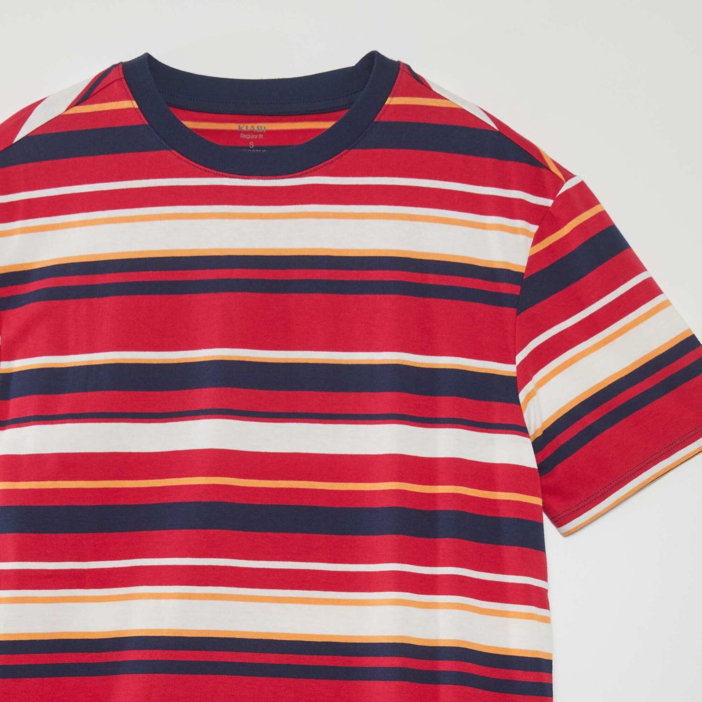 Tee-shirt larges rayures colorées Rouge