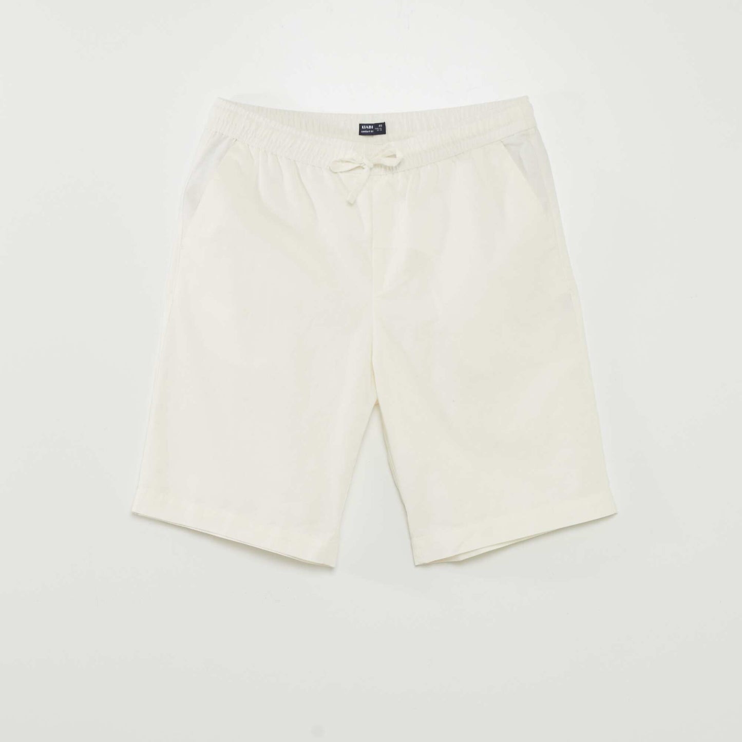 Bermuda chino large avec lin blanc