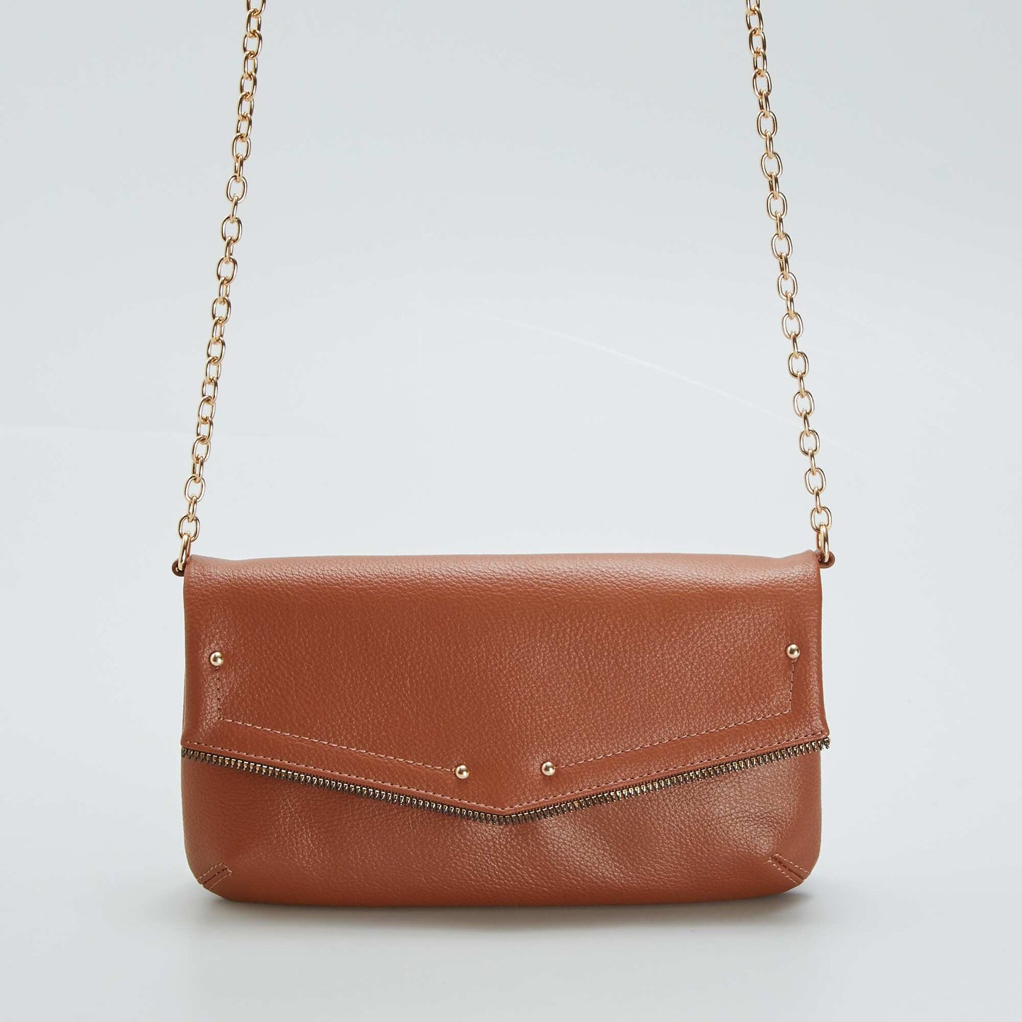 Sac enveloppe à chaine bandoulière Marron