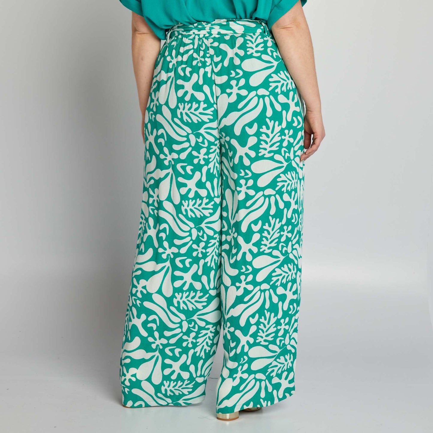 Pantalon large fluide Vert