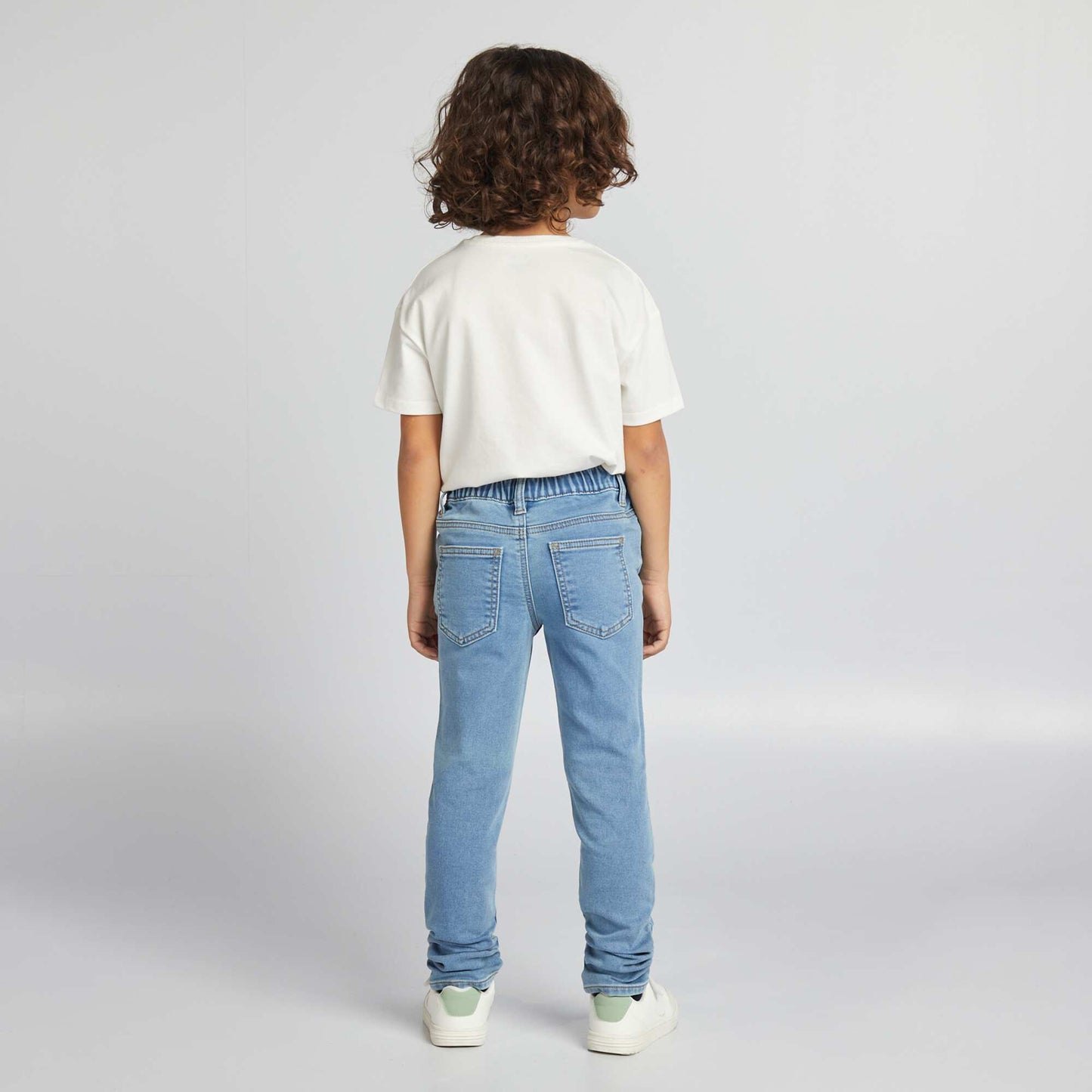Jean à taille élastiquée avec cordons Double stone