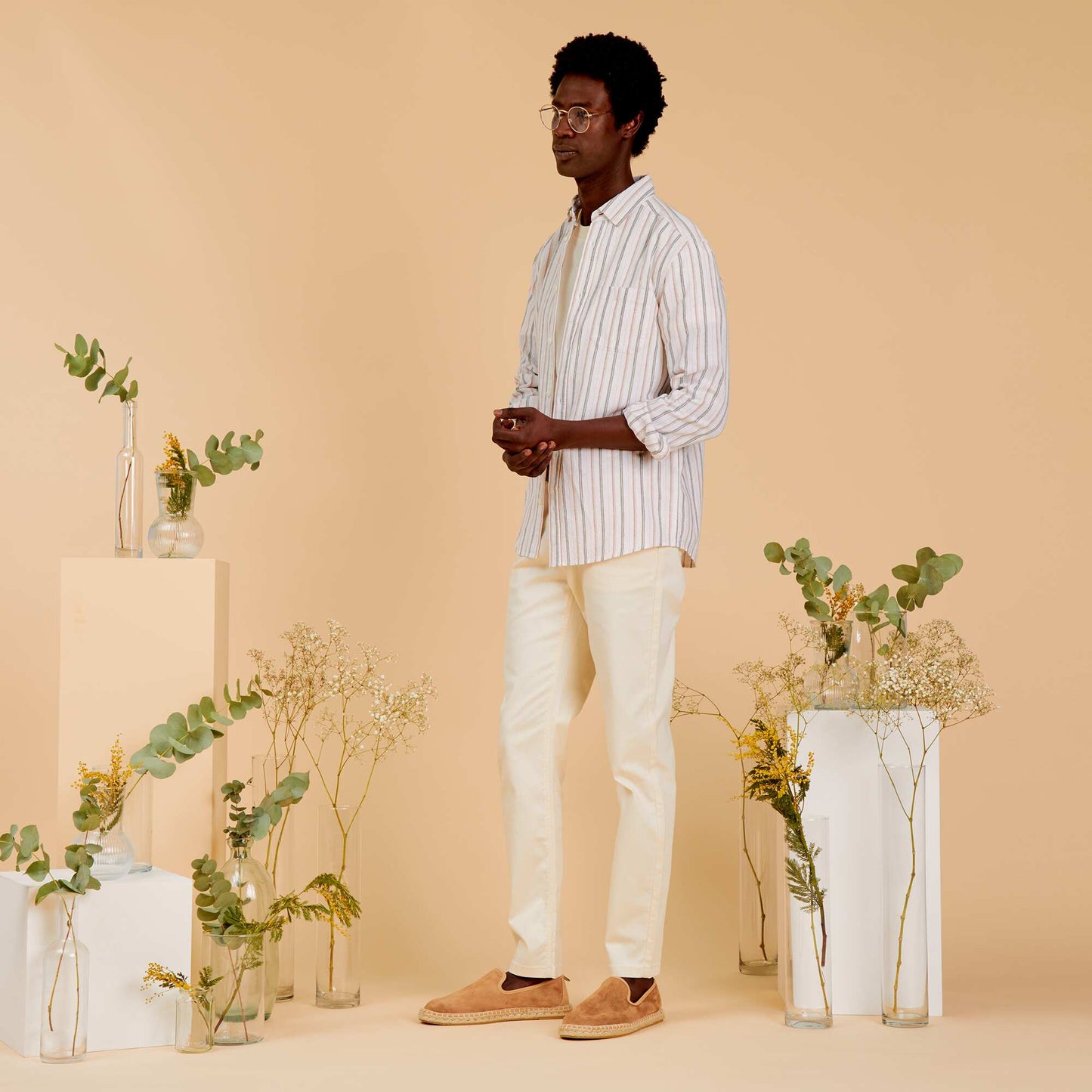 Espadrilles en suédine Beige